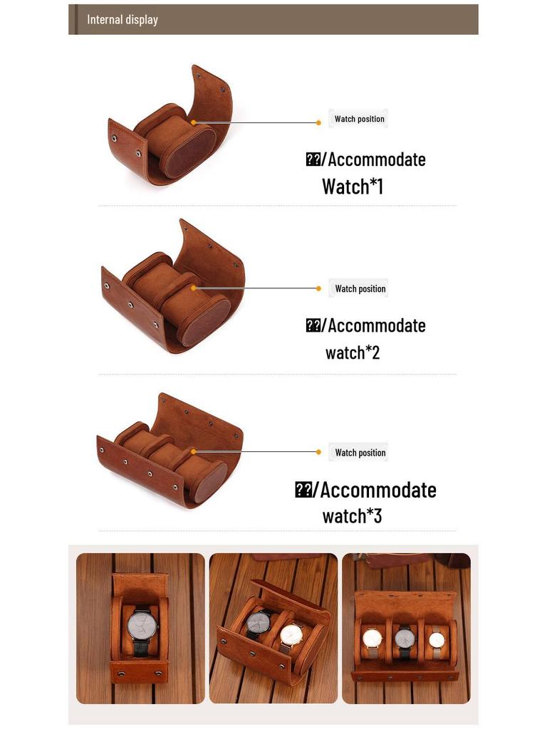 Premium Genuine Cowhide Watch Box: Dustproof, Shockproof, Removable Storage for Mechanical Watches