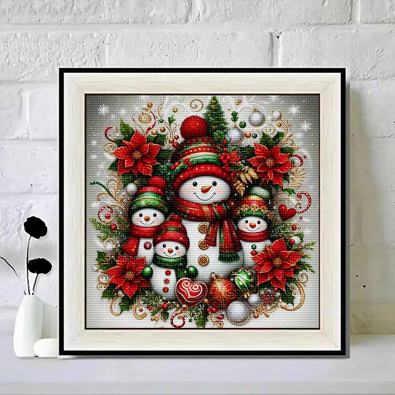 New Arrival 5D DIY Full Circle Diamond Painting "Christmas Snowman" Embroidery Cross Stitch Home Decoration Gift