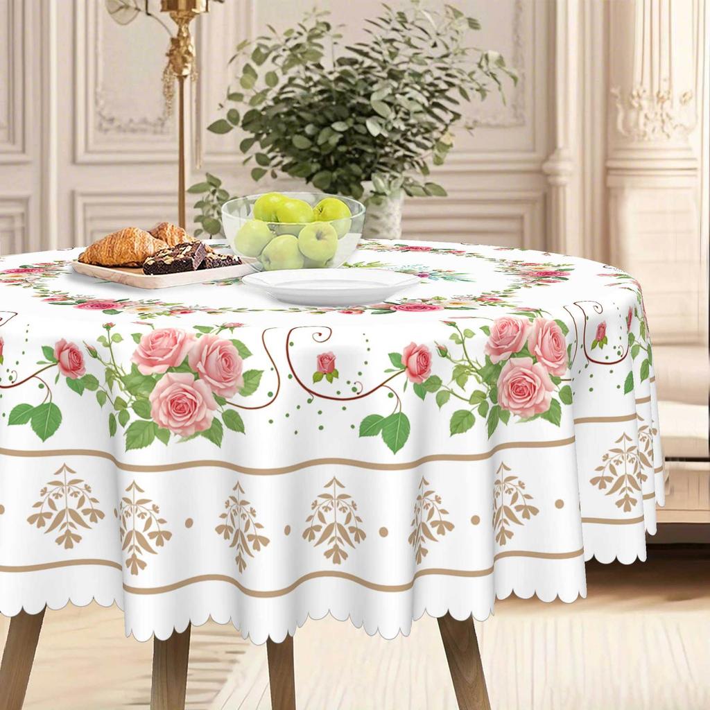 Spring/Summer Pastoral, Square/Round Table Cloths, Floral Patterns, Table Decorative Cloths Rose Vines