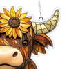 1PC Cow Suncatchers Stained Window Hanging Printed Acrylic Suncatcher Decoration For Families Round Gift Porch Home Decor