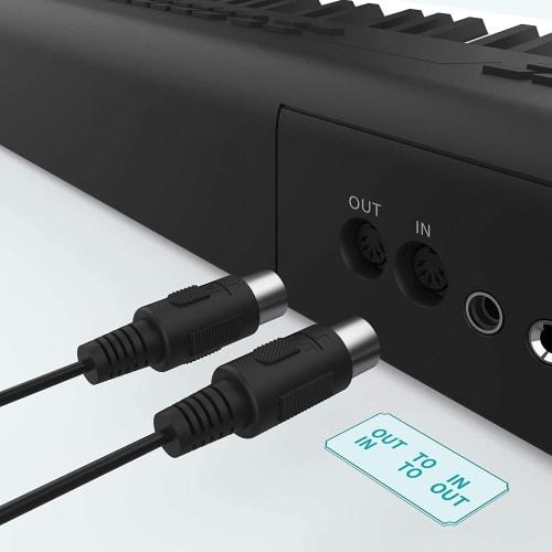 AKNPMHT 5-Pin MIDI DIN Kabel für MIDI Keyboards, DIN Stecker auf 3,5mm 3-polig Stecker (Synthesizer/Orgel/Digitalpiano/MIDI-Gitarre) Systeminstrument durchführen