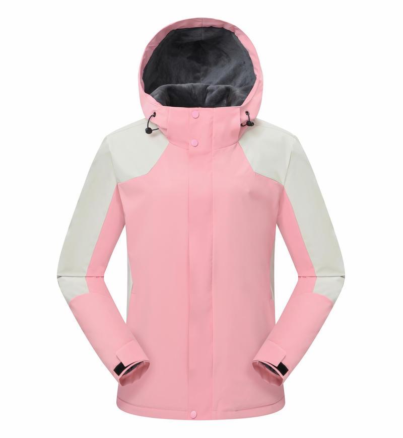 Unisex Waterproof Thick Hooded Jacket for Spring & Autumn - Customizable Mountaineering Apparel with Logo Printing.