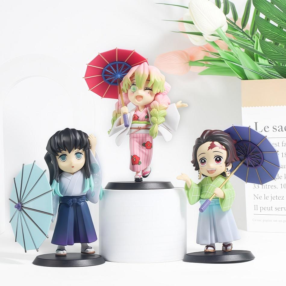 2026 Anime Demon Slayer Spring Plum Rain Series Figure Blind Box Tanjiro Kamado Nezuko Action Model Set Toys Ornament Surprise