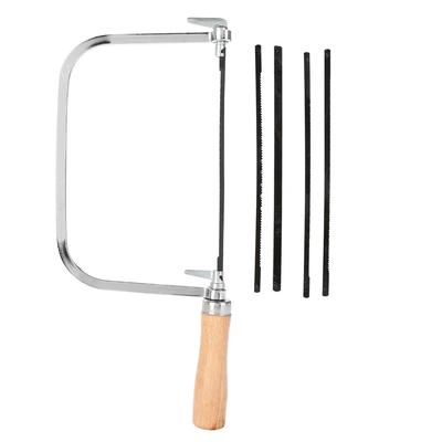 Herramienta de Corte Ajustable Cortador de Pan en Forma de U Sierra Mango de Madera Con 5 Cuerdas de Sierra de Mano