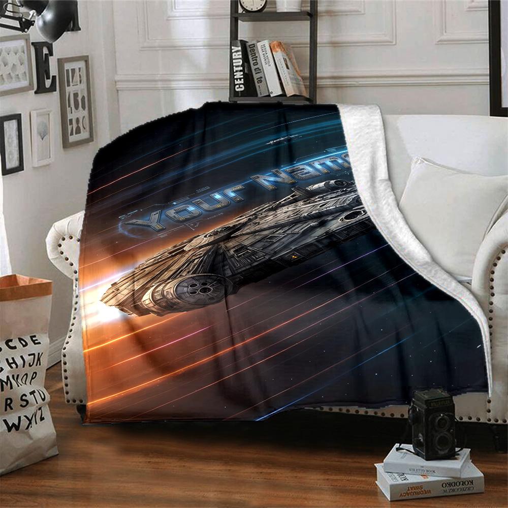 Star Wars Personalized Text Blanket Multi-purpose Personalized Blanket Soft Warm Cozy for Picnics Nap Home Decor Office Chair for All Occasions