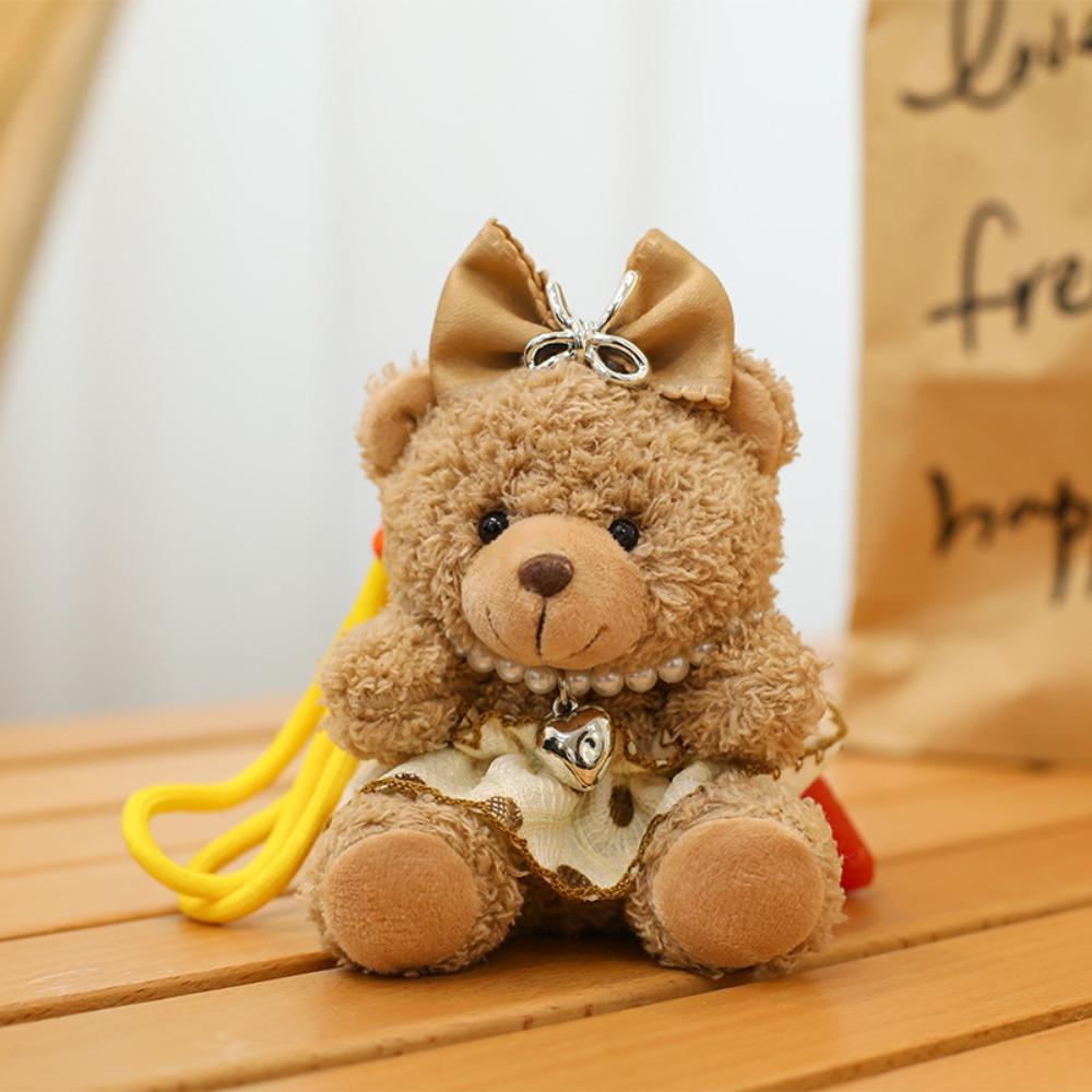 Cute Plush Bear Pendnat Ornaments Car Key Ring Lovely Stuffed Dolls  Backpack Decor