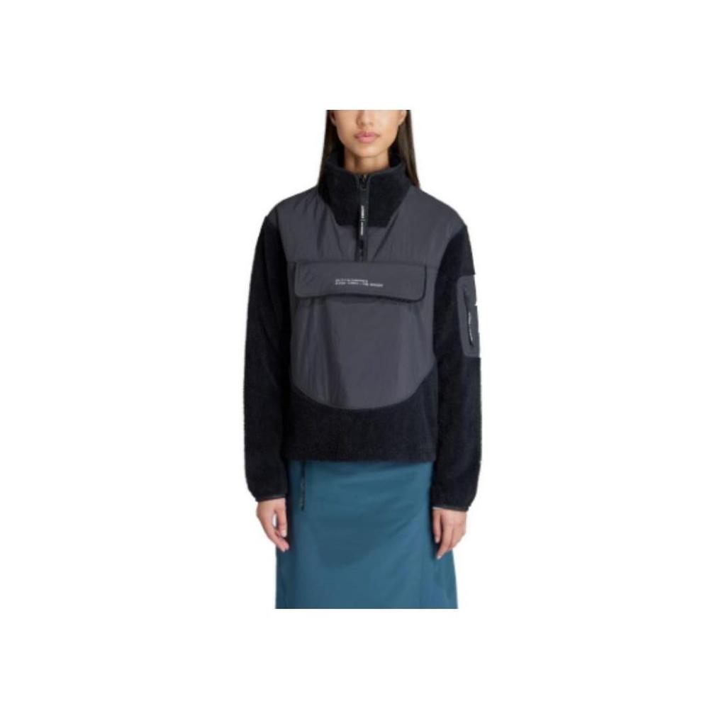 Adidas Terrex X And Wander Collaboration FW23 Outdoor Sports Crew Neck Half Zip Sweatshirt Women Sweatshirt Black IB4815