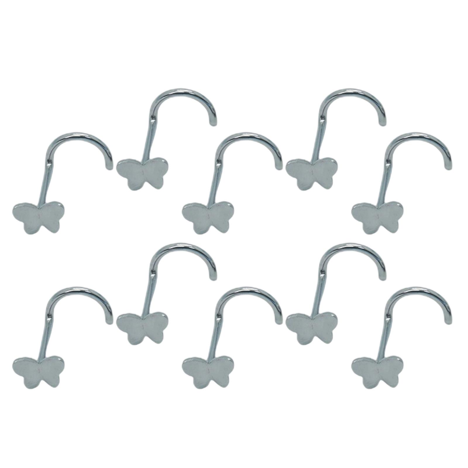 

10 шт. штанга для пирсинга носа в виде бабочки, хирургическая сталь, украшения для тела для пирсинга хряща и кольца для брови, аксессуары для повседневной носки серебряный