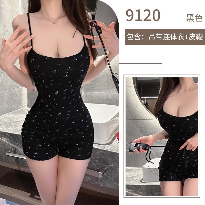 Sexy lingerie retro slim jumpsuit shorts black floral girl sexy summer babes suit