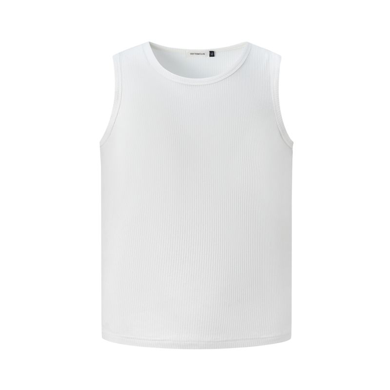 

Kisko Summer Basic Casual Ribbed Cool Base Tank Top for Men and Women Trendy Sports Versatile Sleeveless Vest White X L