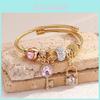 European Style Stainless Steel Key Lock Bracelet With Key And Lock Pendant Design For Women Gift