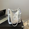 Embroidered Satin Bag New Summer Niche Design Shoulder Portable Crossbody Bucket Bag