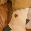 SNOOZY Snoozy Dog Logo Embroidered Socks (Beige Khaki)