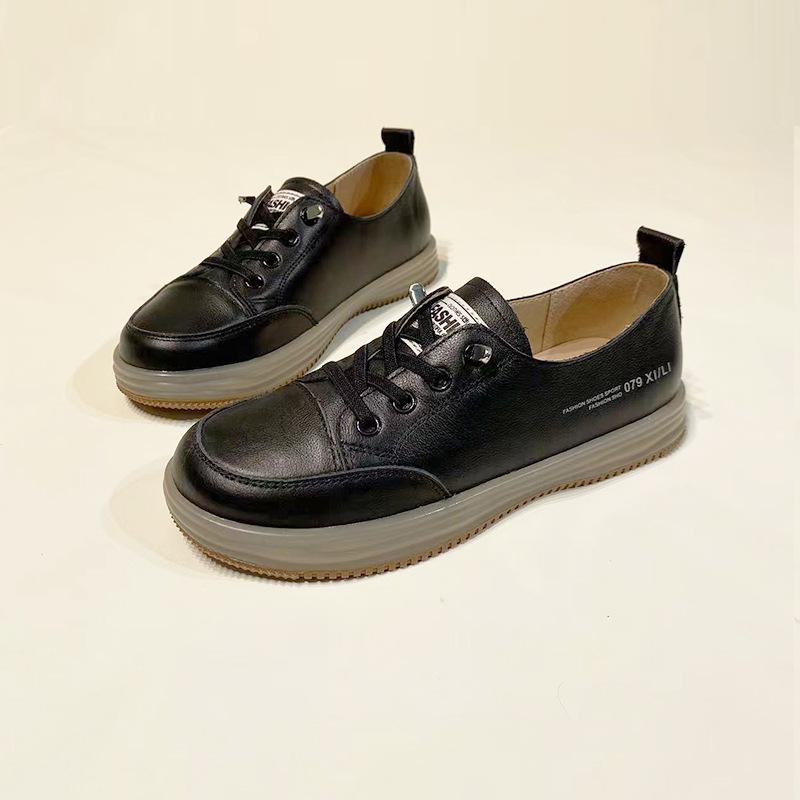 First Layer Cowhide Little White Shoes Women's Casual Soft-soled Hole Shoes Versatile Comfortable Non-slip Breathable Pregnant Women Flat Sandals