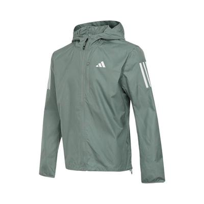 Own The Run Hooded Wind Jacket Silver Green JD2239