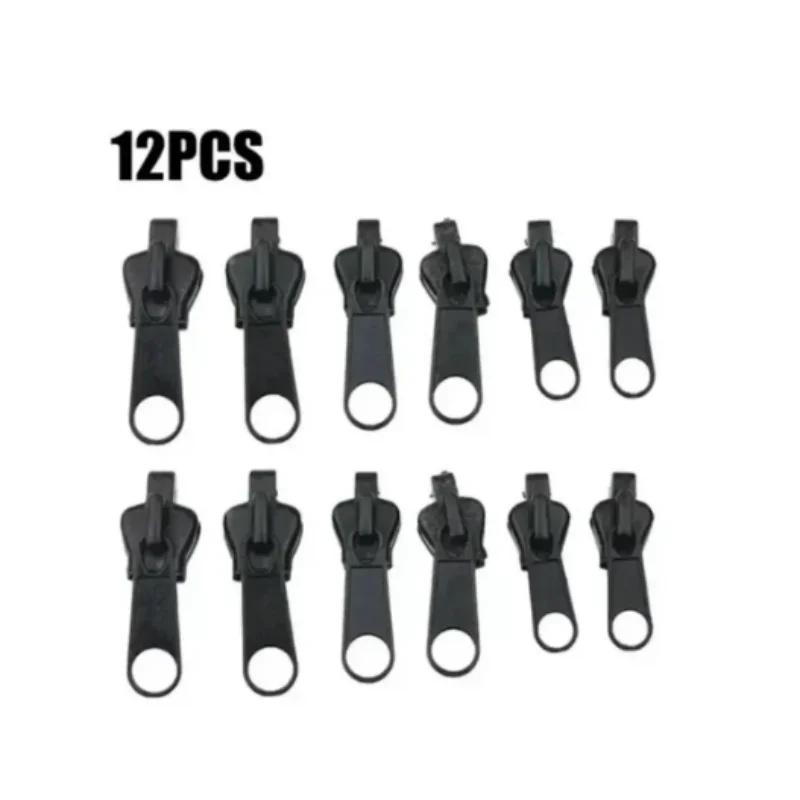 Black 6pcs Instant Zipper Universal Instant Fix Zipper Repair Kit Replacement Zip Slider Teeth Rescue New Design for DIY Sew