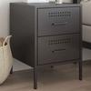VidaXL Bedside Table Black 36x39x50.5 Cm Steel, Cabinet, Side Cabinet, Phone Stand, Nightstand, Furniture 842922