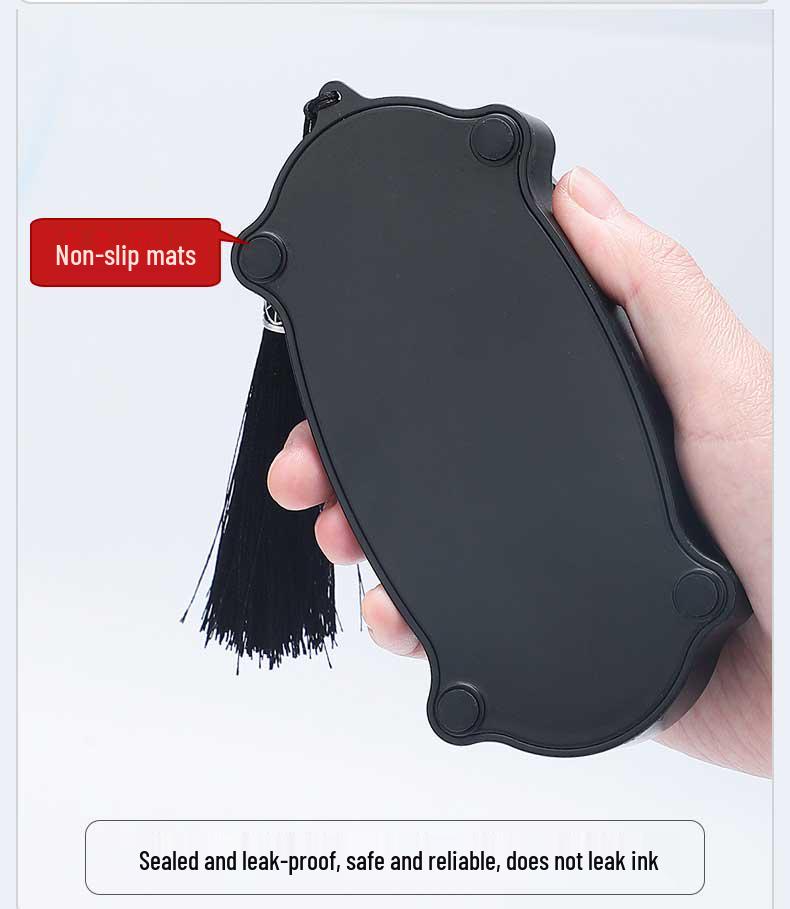 All-in-One Leak-Proof Inkstone: Lid, Ink Cartridge, Calligraphy Brush Rest