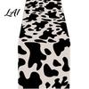 Stylish Geometric Pattern Table Runner Modern Runner Black And White Checkered Anti-wrinkle for Coffee 72 Inch Striped Dining Decor Linen Blend Cover