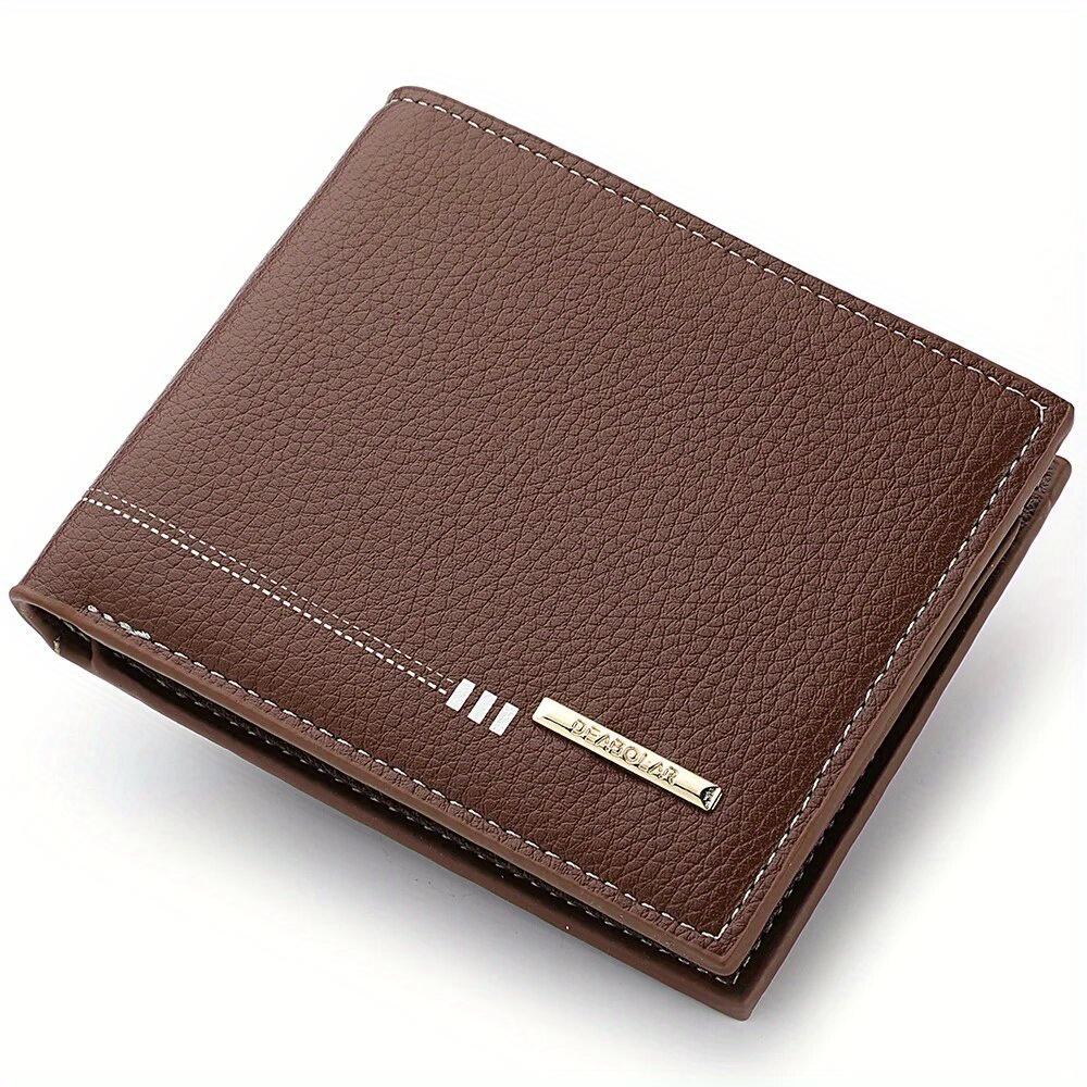 Men's Wallet Credit Card Holder Zipper Coin Purse High-Quality Lychee Pattern Business Short Wallet For Men