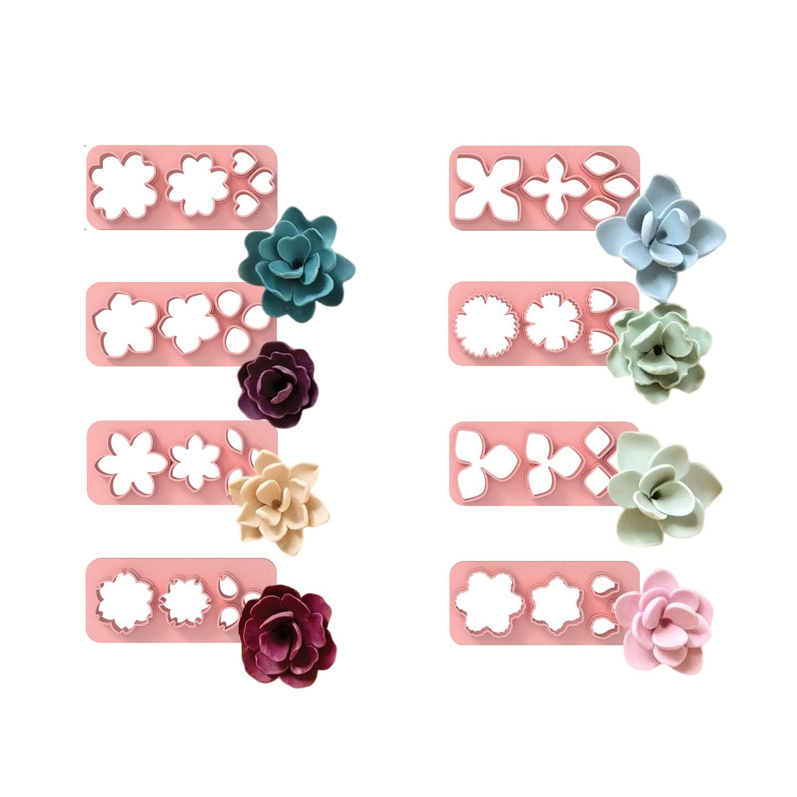 

8 шт. Формы для цветочной глины, Формы для изготовления серег, Для изготовления серег ручной работы, Изготовления ювелирных изделий, С многоразовым силиконовым дизайном лепестков A