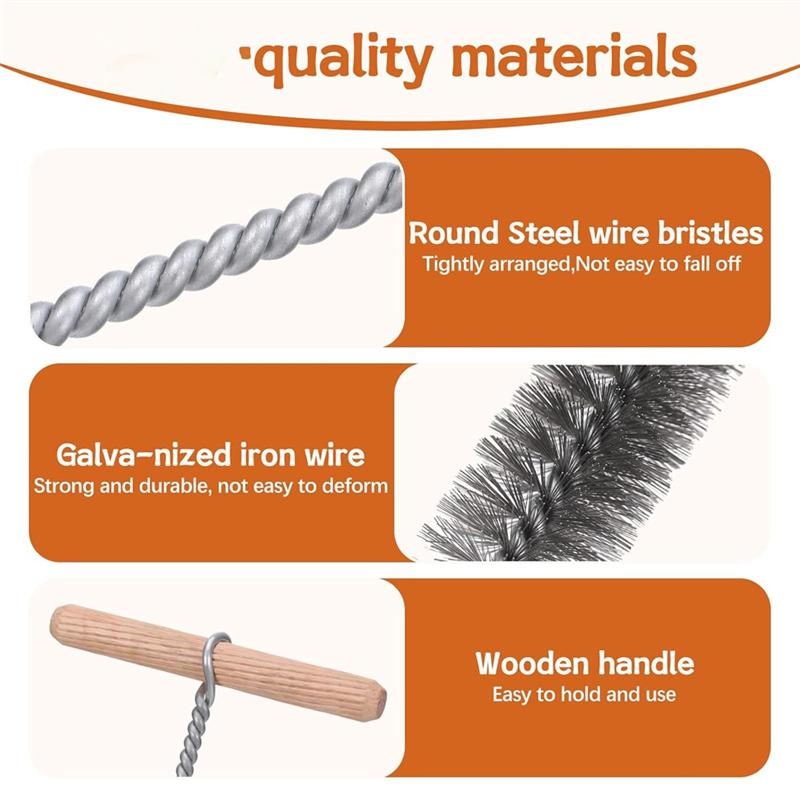 A25F-For Hammer Drill Drill Hole Cleaning Brush Set 8/12/16/20/25/30Mm Stainless Steel Brushes