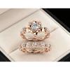 New European and American Style Couple Rings Gold-Plated Flower Ring Sets Wholesale