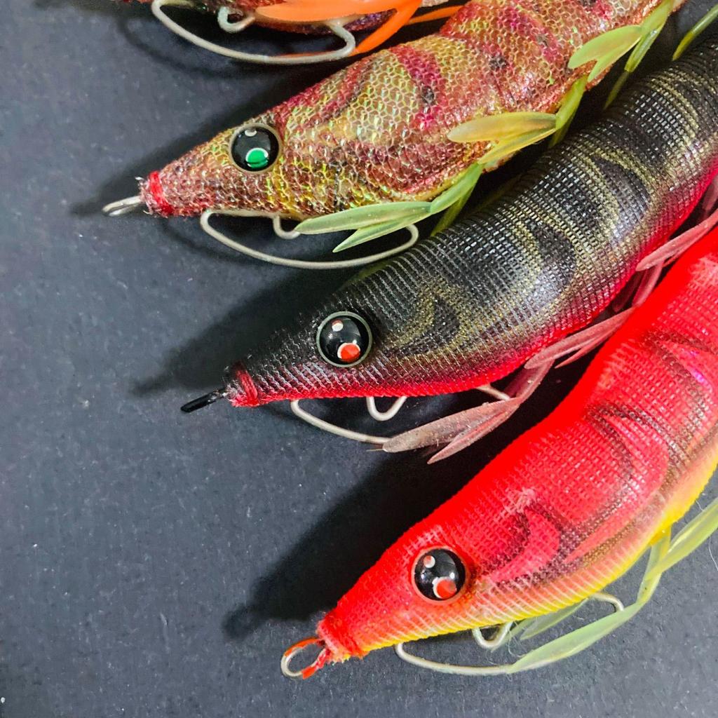Used Easy Q Cast Rattle Egi Set EZ-Q Cast Patapata Egi Squid Jig Calamari No. 3 Patapata Egi Squid Jig Calamari