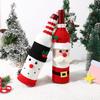 Christmas Wine Sweater Cover Handmade Knitted Cartoon Santa Snowman Reindeer Bottle Sleeve for Winter Dining Table Decoration