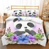 3D Panda Printed Pillowcase and Quilt Cover Household Bedding Set Bedroom Comfortable Bedding