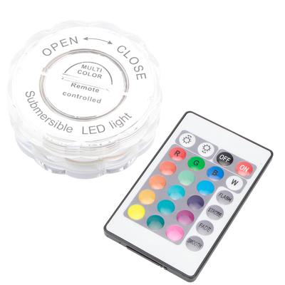 Luce Subacquea 10 LED Multicolor Impermeabile RGB per Vaso Matrimonio Festa Decorazione Acquario