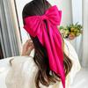4Pcs Hair Bows Clips For Women, Black Bow White Bow Pink Bows Bow Hair Clips For Women Ribbons Bow Barrettes Satin Hair Bows Long Tail Clips