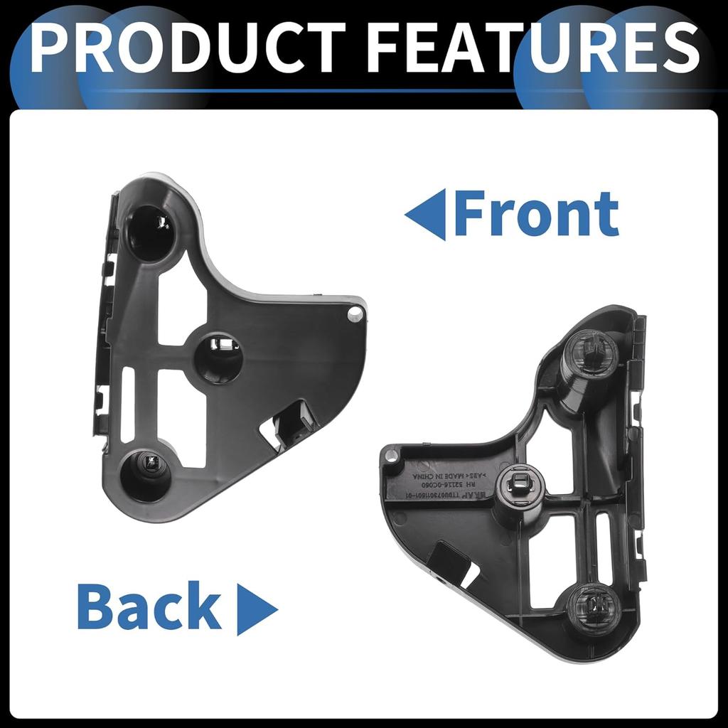 Bumper Support Bracket, Right Side Front Bumper Retainer Bracket Hold Mount No.521150C060 for Toyota Tundra 2007-2014 ABS Black, 1 Pc