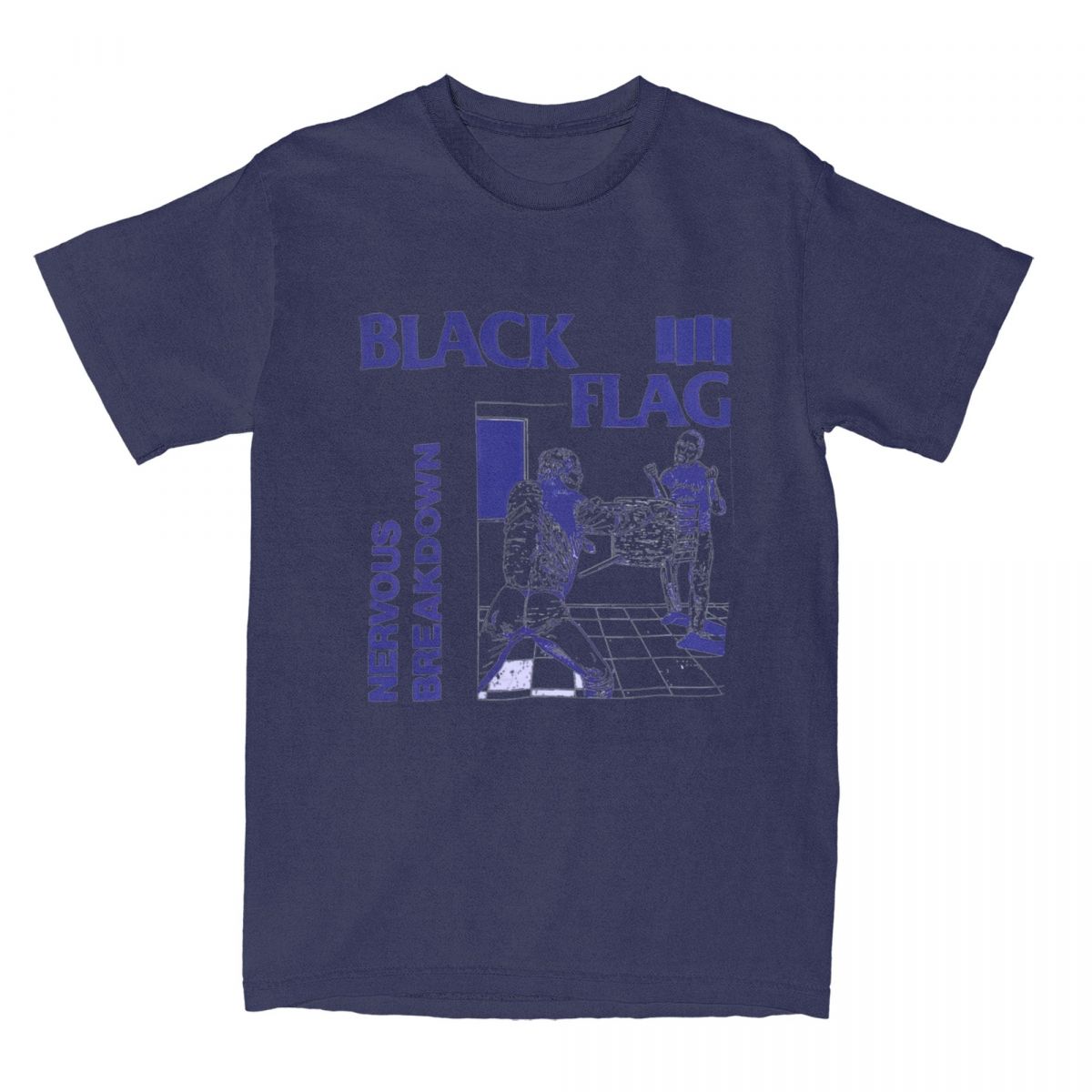 

Black Flag Nervous Breakdown T Shirt Beach Rock Music Band Y2K Funny T Shirts Cotton Tshirt For Men Short Sleeves Top Tees 4XL