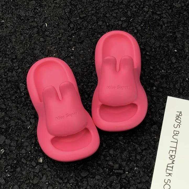 Ladies Thick Soled Slippers Womens Summer New Soft  Non Slip Outdoor  Indoor Wear Flat Bottomed Round Headed Slippers for Girls