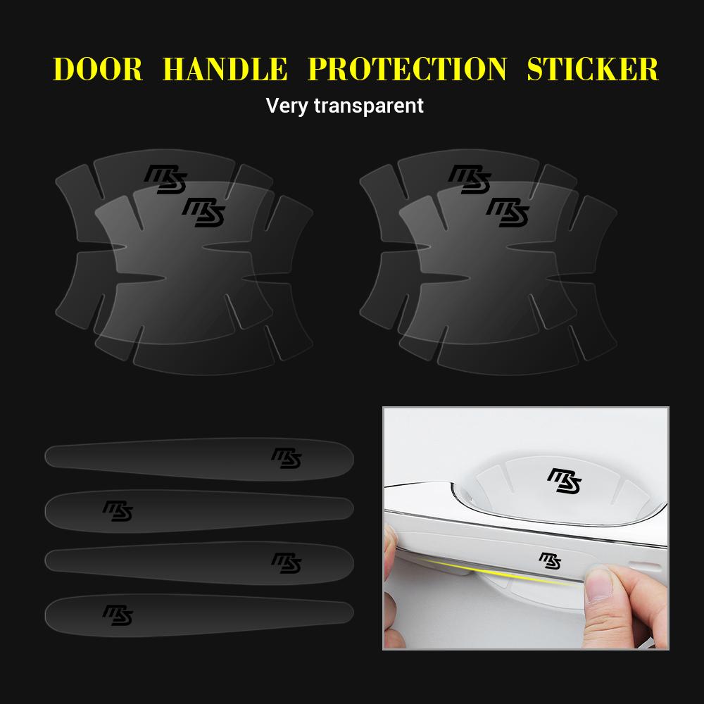 4/8Pcs Transparent Car Styling Door Bowl Handle Anti-scratch Guard Stickers For Mazda 3 5 6 MS GG GJ GH CX5 CX30 CX3 MX5 Axela FF24