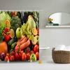 Fruit Shower Curtain With Hook Decoration Bathroom Shower Curtain Waterproof Vegetable Printing Creative Personality Curtain