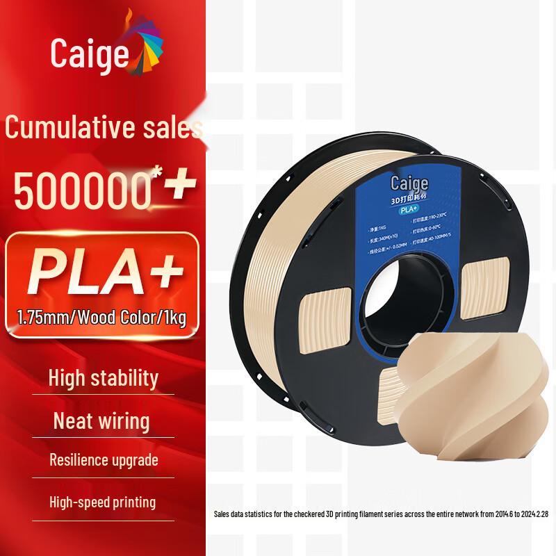 Caige 3D Printer PLA+ Filament 1.75mm CN plug (adapter included)