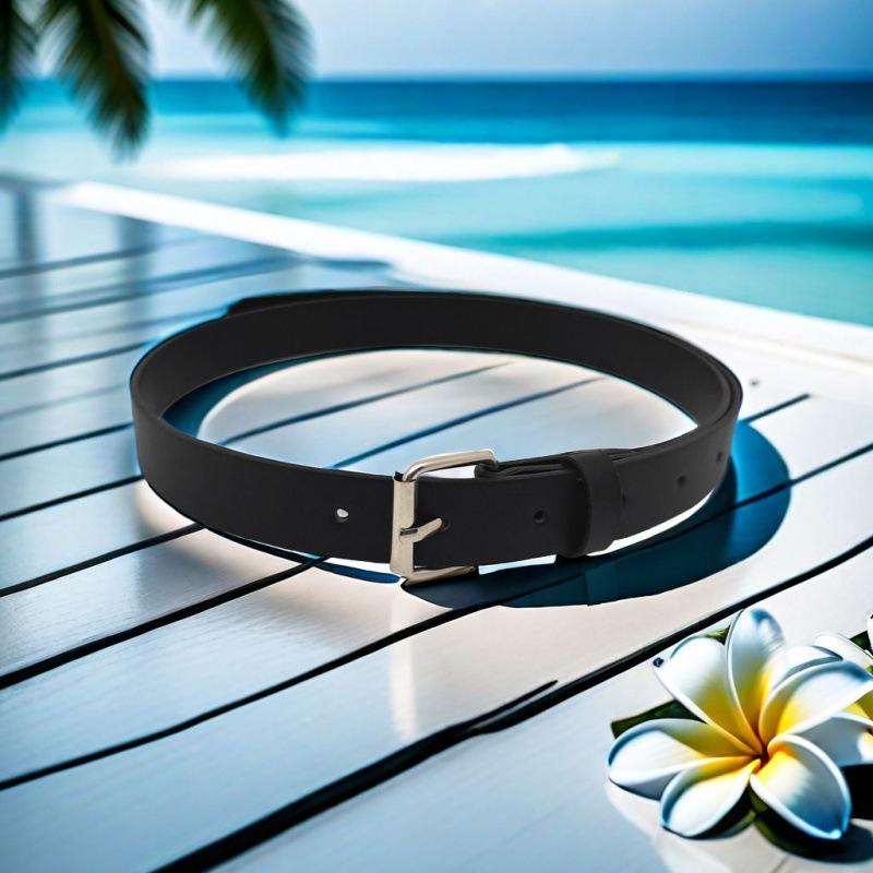 Pu Womens Chic Slim Waist Belt Perfect For Casual And Fashionable Daily Wear Black In