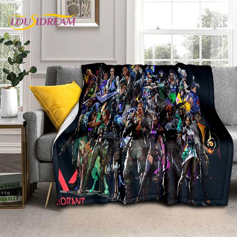 Cartoon Game VALORANT Gamer 3D Blanket,Soft Throw Blanket for Home Bedroom Bed Sofa Picnic Travel Office Rest Cover Blanket Kids