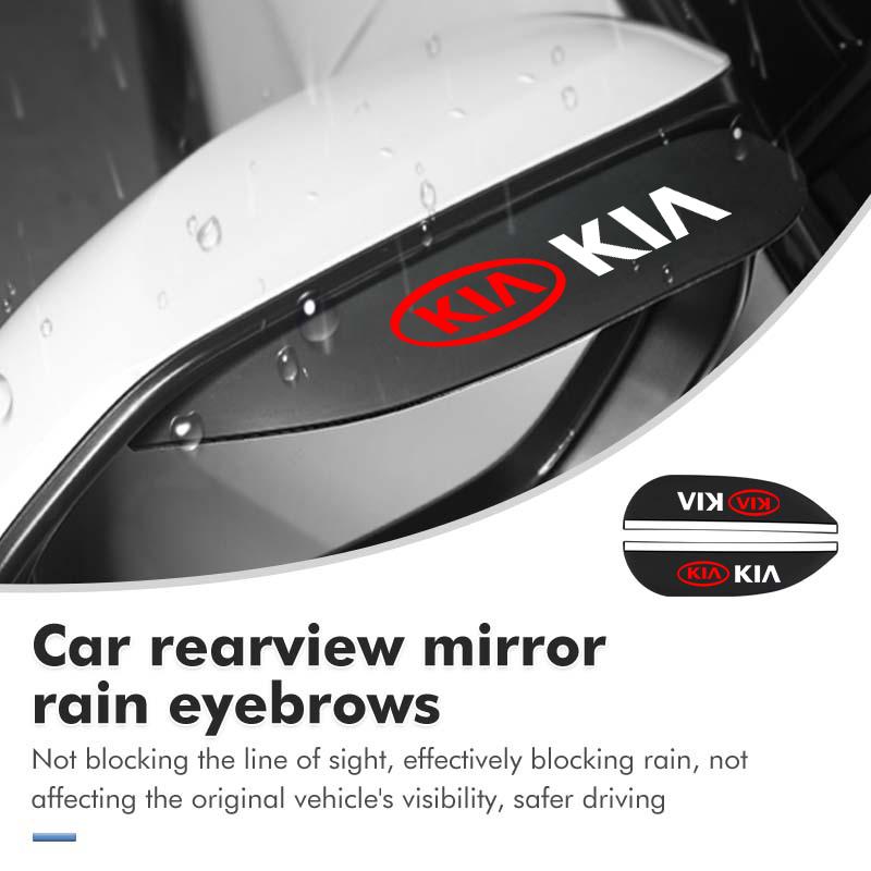 ABCDFD1For KIA 2PCS Car Rearview Mirror Rain Eyebrow Visor Rearview Side Snow Sun Visor Rain Cover Sportage Rio Ceed Niro Soul Stonic