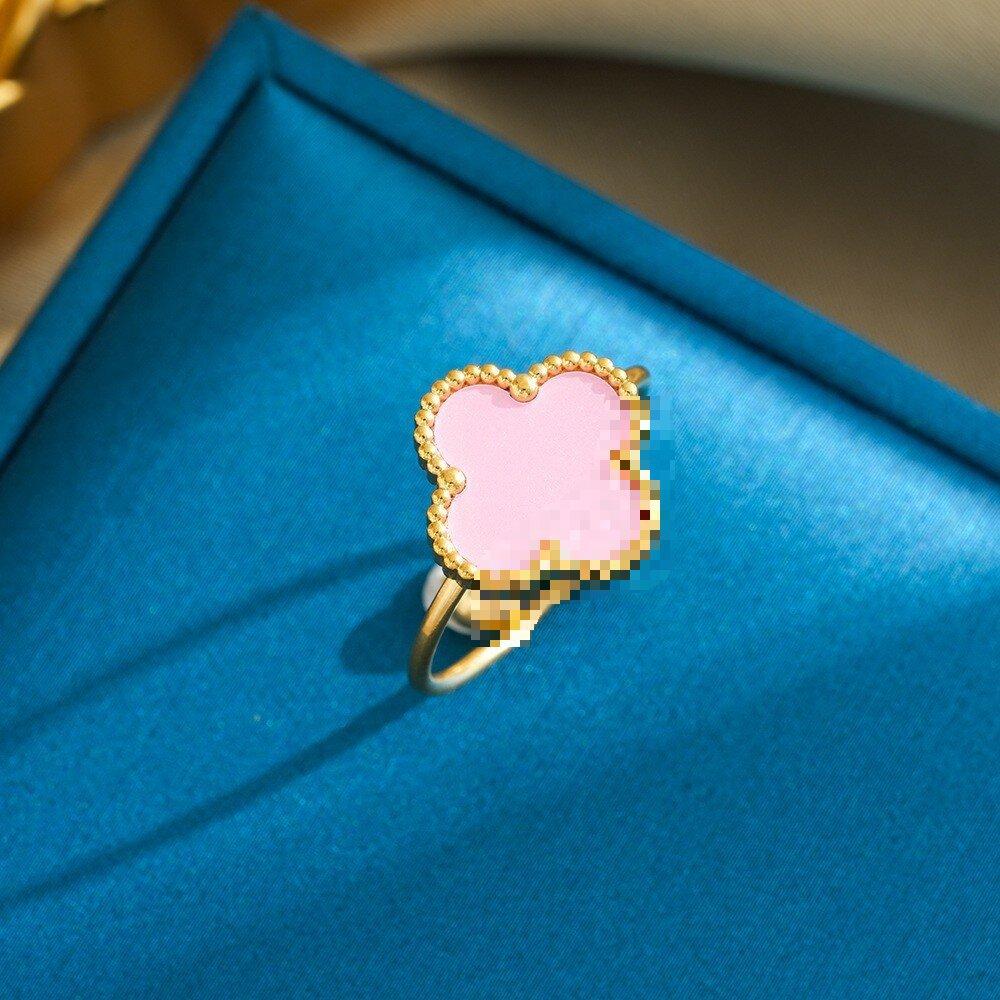 

Бутік Титанова сталь Чотирилисник Регульоване Кільце з відкритим кінцем 18K Модний та Універсальний Дизайн Кільце для пальця