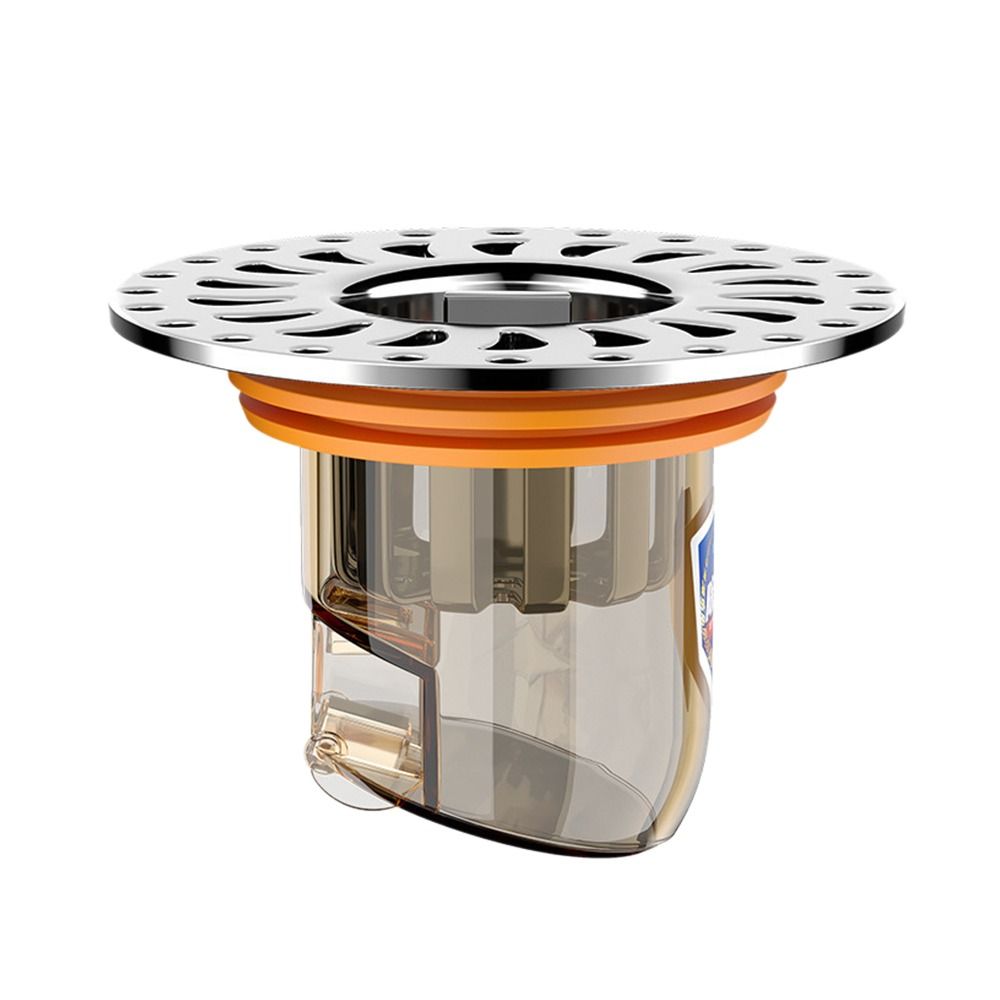 Anti-odor Shower Floor Drain With Grid Grate Cover Drain Filter Durable Sink Strainer