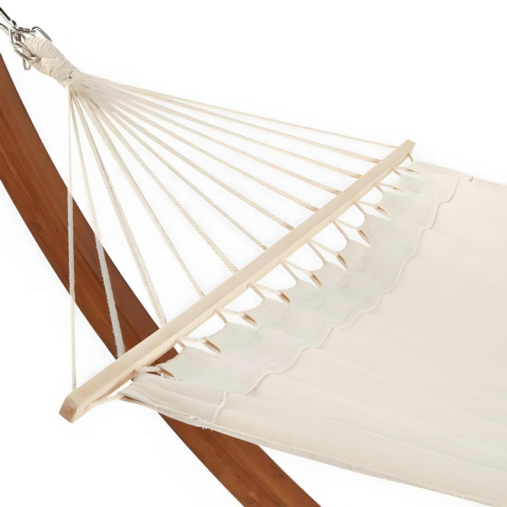 Outdoor Balcony Rocking Chair and Swing Hammock with Wooden Stand