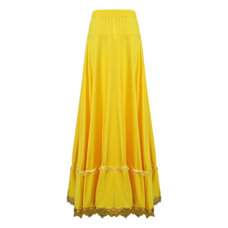 Damen Standard Flamenco Tanzröcke Lyrische Standard Fließende Maxiröcke Ballett Klassisch Ethnische Tanzaufführung Kostüme