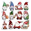 36 Pcs Wooden Gnome Christmas Ornaments Christmas Elf Hanging Wood Crafts for Holiday Tree Home Decor Xmas Party Supplies