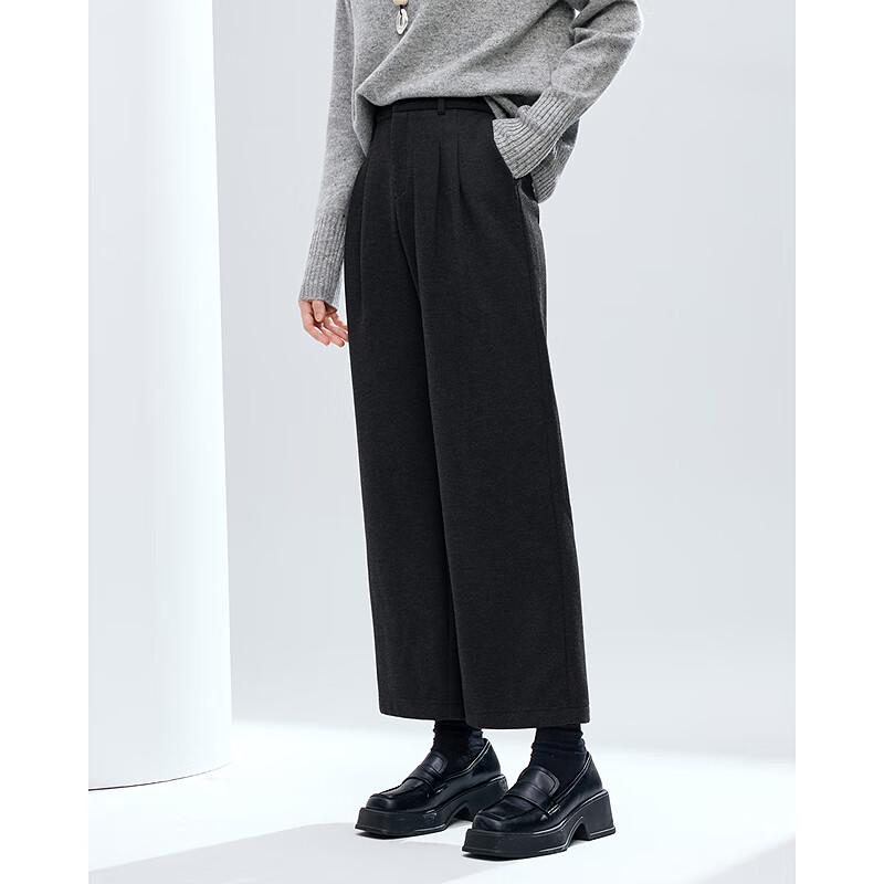 Betu Damen Premium Locker Geschnittene High-Waist Weitbein Cropped Hose