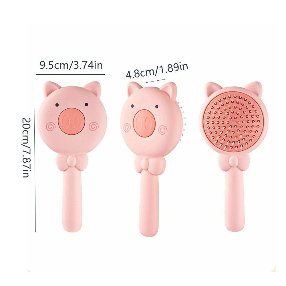 Cartoon Pig Massage Hair Brush Retractable Scalp Massage Comb  Salon Care Tools
