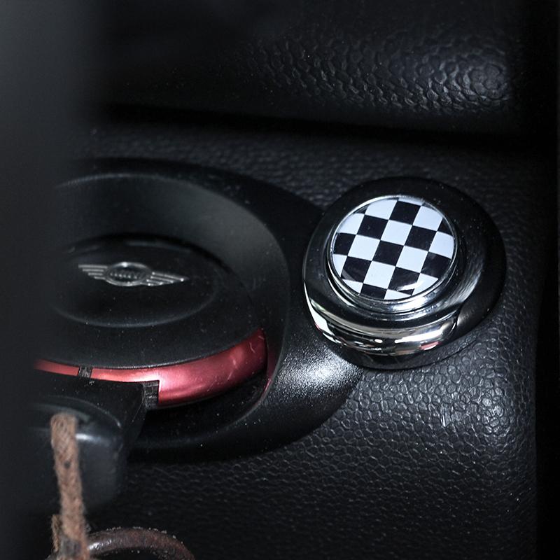 One-button Start Button Car Decoration Sticker Silver And Black Metal Material Epoxy Pattern For MINI COOPER R55 R56 R60 R61