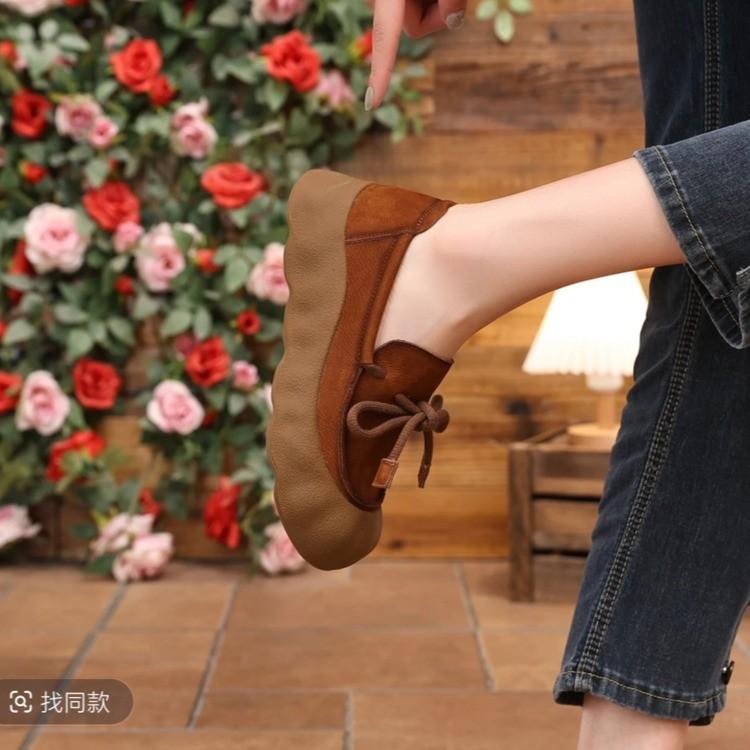 Fashion Soft-soled and soft-top comfortable loafers for women, new autumn 2025 collection, thick-soled round toe one-step single shoes